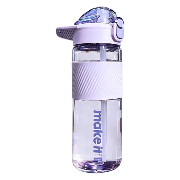 700ml/32oz Plastic Water Bottle with Wide Mouth Lid, BPA-free Clear Insulated Bottle for Outdoor Travel Sports, Sport