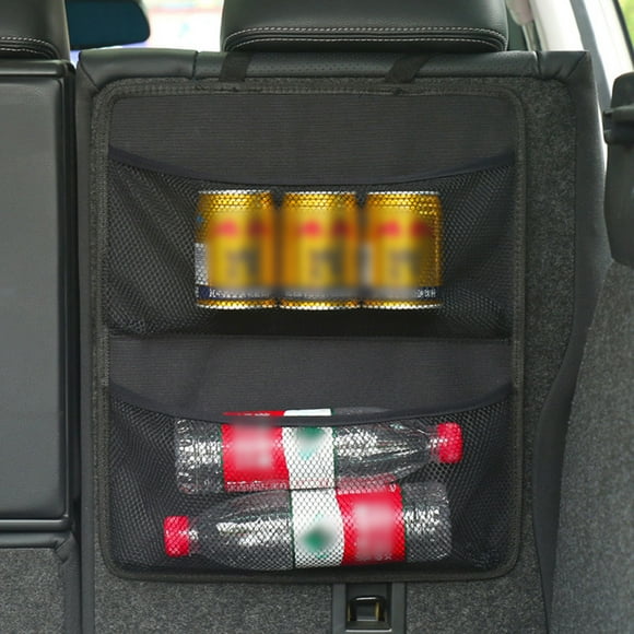 Zootealy Organiseur de Coffre de Voiture Organiseur de Banquette Arrière Grande Capacité Sac de Rangement Suspendu pour Banquette Arrière de Voiture avec Sangles à Boucle Bande Magique 2 Grandes Poches en Maille Gain de Place