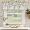 thumbnail image 2 of 2 Pack Valances for Window, Easter Short Curtains for Kitchen Bedroom Living Room, Spring Colorful Eggs Eucalyptus Leaves Floral Rod Pocket Small Window Treatment Valance Drapes 60 x 18 Inch, 2 of 8