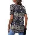 thumbnail image 4 of a.Jesdani Women's Plus Size Short Sleeve Henley Shirt V Neck Floral Blouses Tunic Tops for Women m-4x, 4 of 8