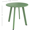 thumbnail image 7 of LIFERECORD Small Side Table – Indoor & Outdoor Steel Powder Coated Round Patio Table with Square Legs for Patio, Living Room, Bedroom, Green, 7 of 7