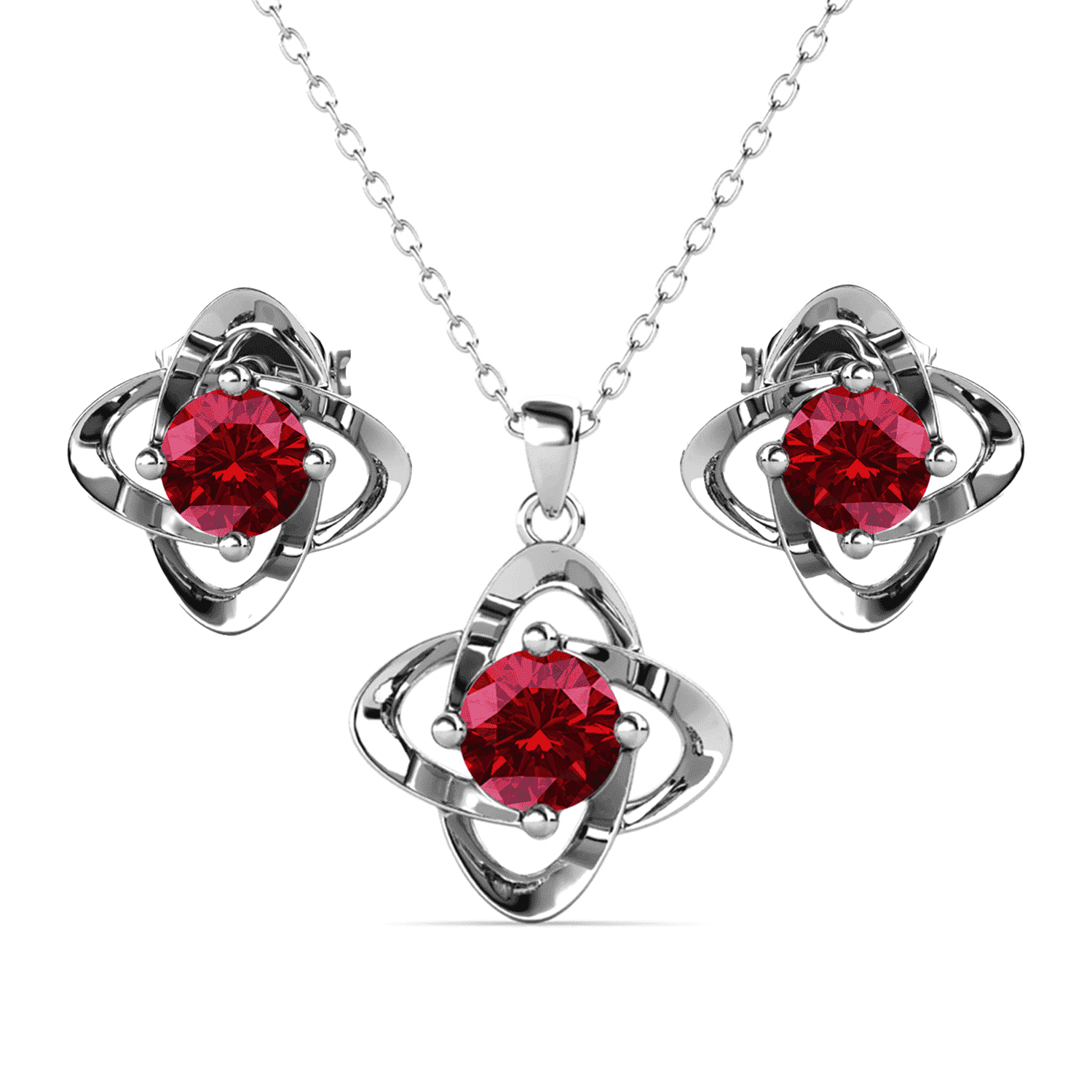 Cate & Chloe Infinity January Birthstone 18k White Gold Plated Women jewelry Set, Swarovski Crystals