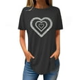 thumbnail image 2 of FAIWAD Tuniques à Manches Courtes pour Femmes, Col Rond, Blouses Amples, T-shirts Graphiques avec Cœur Mignon, 2 of 4