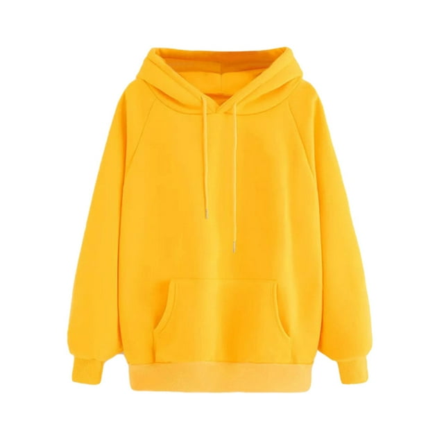 Guardurnaity Suéter con capucha moderno y práctico para mujer, amplia gama de tamaños, sudaderas con capucha para mujer Prendas para la parte del cuerpo amarillo l