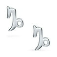 thumbnail image 2 of Bling Jewelry Womens Mini Dainty Circle Zodiac Stud Earrings Sterling Silver for 12 Constellations, 2 of 4