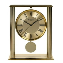 Wm.Widdop Gold Mantel Clock With Pendulum