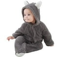 thumbnail image 3 of Newborn Baby Unisex Hooded Pramsuit Fleece Footed Jumpsuit Bear Snowsuit Winter Coat 0-12 Months, 3 of 10