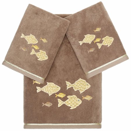 Linum Home Textiles Figi Turkish Cotton 3 Piece Embellished Towel Set