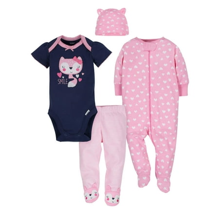 Gerber Take Me Home Outfit Baby Shower Gift Set, 4pc (Baby