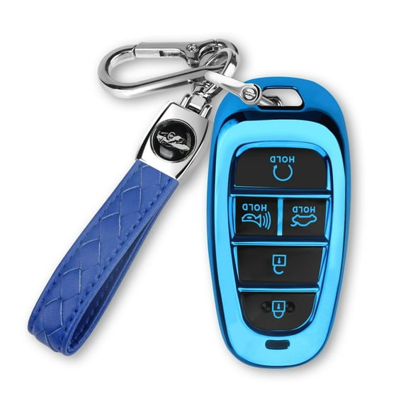 For Hyundai Key fob Cover Fits for 2024 2023 2022 2021 Hyundai Sonata Santa fe Tucson Smart 5 Button Key Case Shell