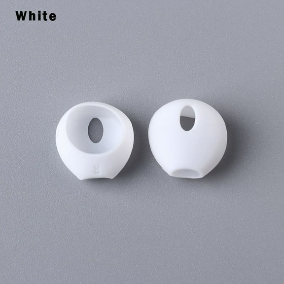 Colorful Soft Shockproof Protective Sleeve Earphone Replacement Earplug Protector Silicone Earbuds Cover Ear pads Case WHITE