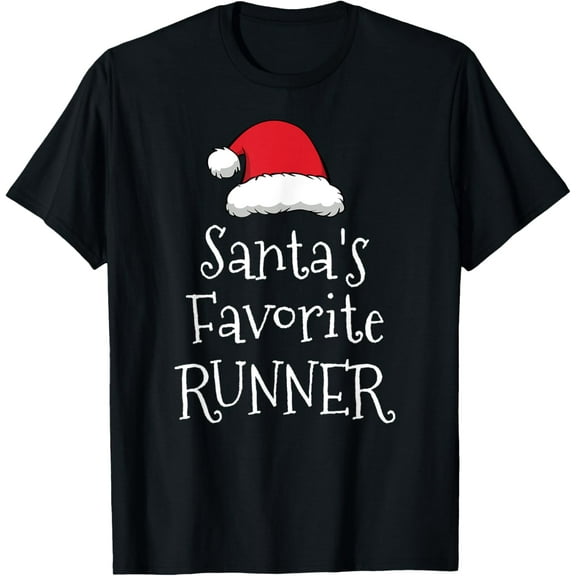Playful Comfort Tee - Santas Favorite Runner - Christmas Funny Running Gift T-Shirt