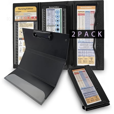 2Packs Nursing Clipboard Foldable, Black Nurse for Medical