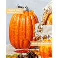 thumbnail image 3 of 12 Pcs Assorted White Plastic Pumpkin Decorations - Fall Home Decor for Thanksgiving, Halloween, Wedding & Party, DIY Craft Artificial Fake Foam Pumpkins for Table Centerpiece, 3 of 12