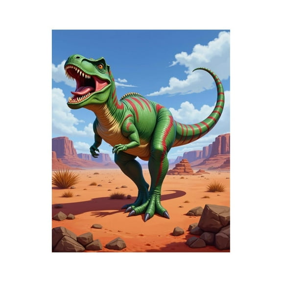 Paint by Numbers Kit for Adults, Green Dinosaur Desert Scene Paint by Numbers, Easy Paint by Numbers Kit for Adults Beginner, DIY Adult Paint by Number Kits on Canvas, Home Decor