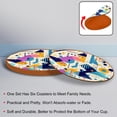 thumbnail image 4 of Geometric Cube Set of 6 Microfiber Leather Round Car Coasters, 11x11 cm Drink Cup Holders for Car, Absorbent & Durable Auto Accessories for Car Interior, 4 of 6