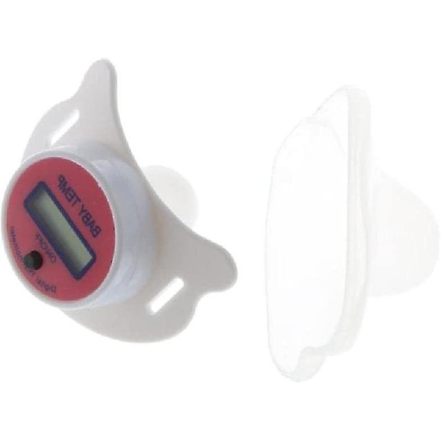 Wabjtam High Accuracy Thermometer Lcd Display Nipple-shaped Pacifier Babies's Heating Fever Monitor Gauge Pink/blue Digital For Baby Oral Mouthrandom