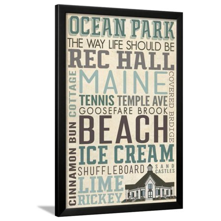 Ocean Park Maine Framed Print Wall Art By Lantern Press Walmart Com
