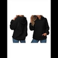 thumbnail image 3 of Sudadera con Capucha para Mujer, Sudadera de Larga, Holgada y con Bolsillos. Negro XXL, 3 of 6