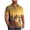 Gold, variant on Hawaiian Print Short Sleeve Button Down Shirt for Men, Turndown Collar, Polyester Fabric, Lightweight Summer Casual Top, Breathable, Fade Resistant