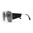 thumbnail image 3 of Luxurious Rectangle Flat Top Bridge Racer Metal Rim Officer Sunglasses Gold Black, 3 of 4