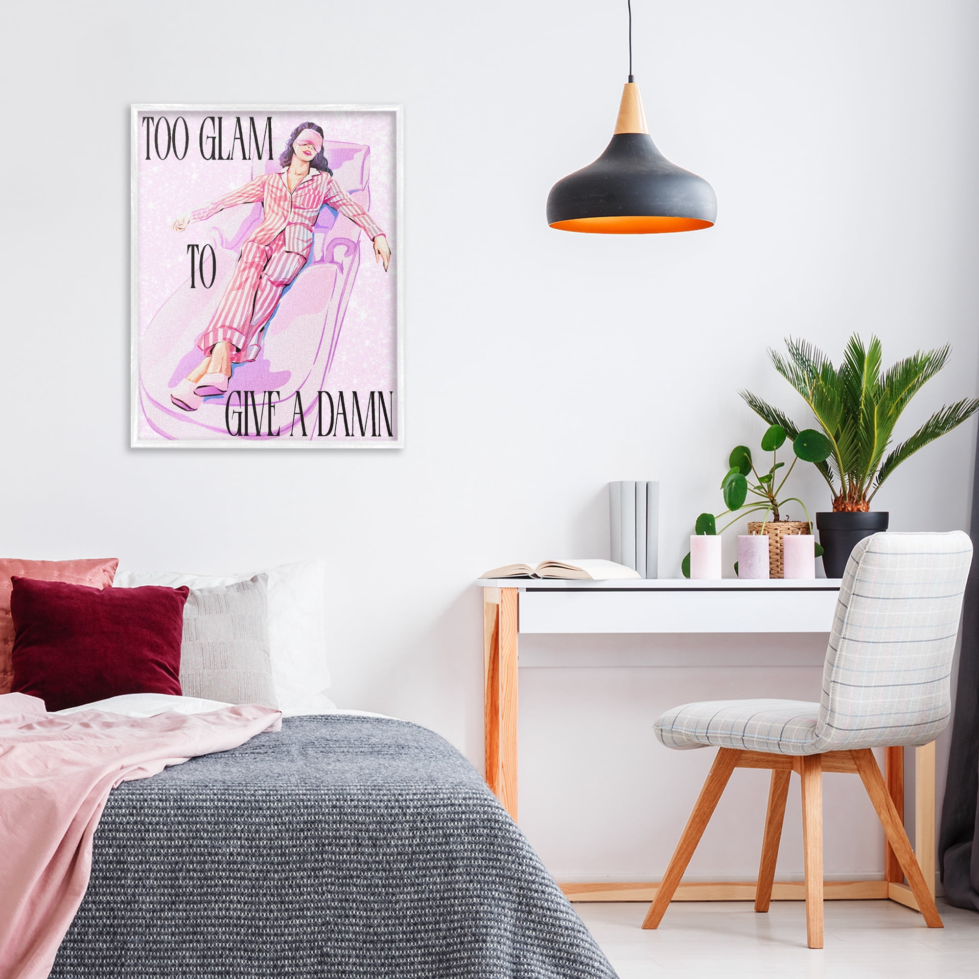 Stupell Industries To Glam To Care White Framed Giclee Art, design by Ziwei Li
