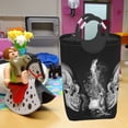 thumbnail image 7 of XMXT Large Collapsible Laundry Hamper, Water Fire Skull Print Laundry Basket with Aluminum Handle, 50L, 7 of 7
