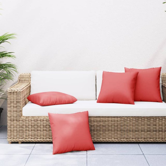 vidaXL Coussins de Canapé 4 Pcs Rouge 60x60 cm Tissu