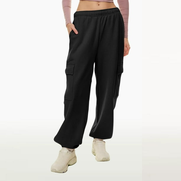 Yuyuzo Winter Thick Cargo Pants for Women Thermal Warm Sweatpants