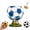 Blue, variant on Rotating Soccer Ball Shaped Glass Cup 10oz – Trophy Beer Mug with Gold Base for Summer Watch Parties, Game Day Drinks & Sports Fan Gifts