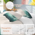 thumbnail image 3 of Teal Beige Ombre Bedding 3 Piece Duvet Cover Set California King, Minimalist Ocean Waves Linen Soft Microfiber Comforter Cover with Zipper Closure & Pillowcases, Wrinkle & FadeResistant Quilt Cover, 3 of 9