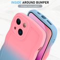 thumbnail image 4 of for iPhone 13 Case Gradient Silicone Case with Wireless Charger, Wave Edge Soft Back Cover with Screen Protector Cover for Girls Women -Pink Blue, 4 of 12