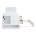 thumbnail image 6 of Twin Size Wood Daybed Bed with Storage Arms, Trundle and Charging Station, Wood Slats Support, Platform Bed with Twin Size Trundle, No Box Spring Needed, Easy Assembly(White, Twin), 6 of 11