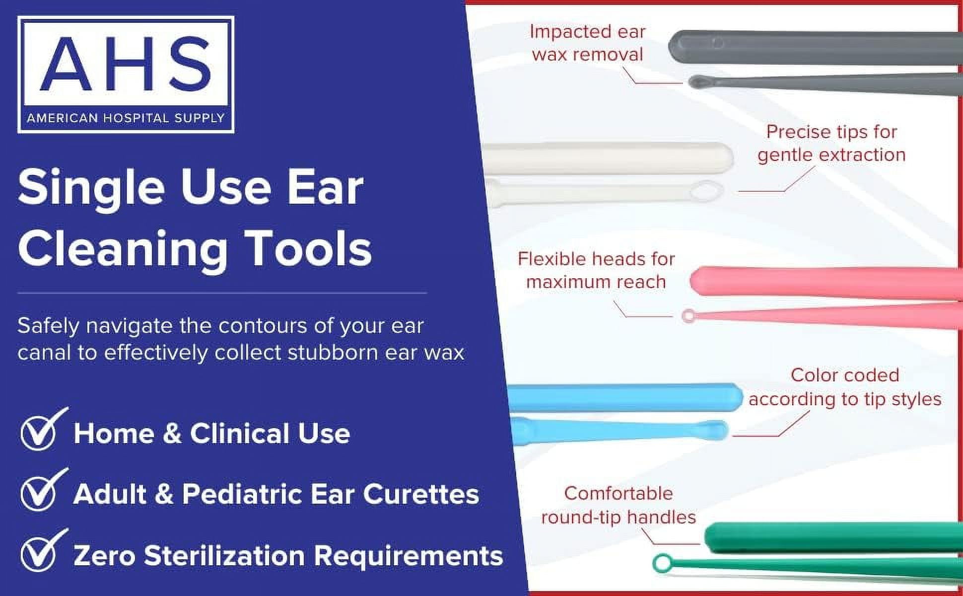 American Hospital Supply 4mm Green Ear Wax Curettes - Pack of 50