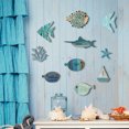thumbnail image 3 of 10 piezas de decoración de pared de peces de madera, banco de peces, playa, lago, casa, baño, arte de pared, tema náutico costero, adorno colgante, 3 of 7