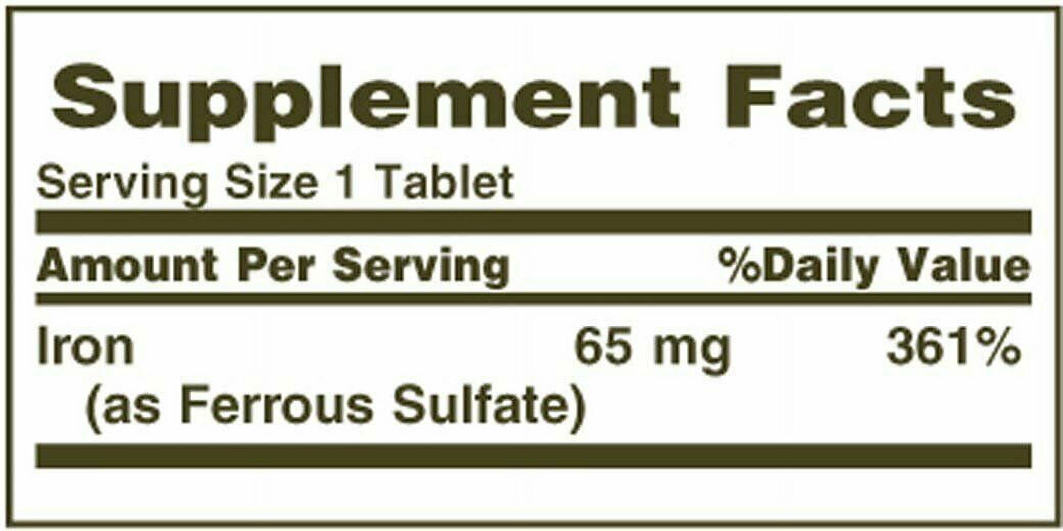 5 Pack - Nature's Bounty Iron 65 mg Tablets 100 Tablets Each