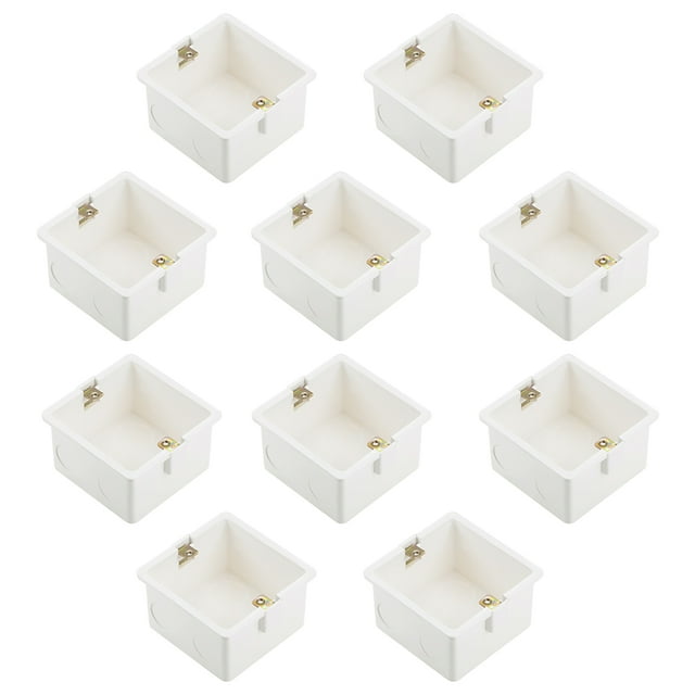 Caja de interruptor de pared profunda montada empotrada tipo 86 de un solo gang blanca 82*80*47, 10 piezas