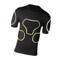 thumbnail image 1 of Camiseta de compresión acolchada de EVA para hombre, de ajuste ergonómico, con protectores de pecho y codos. Talla XL, 1 of 9