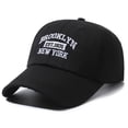 thumbnail image 1 of Gorra de béisbol para hombre y mujer, moda urbana, gorra con visera combinada con letras bordadas simples, estilo coreano, cara pequeña, retro, 1 of 6