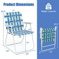 thumbnail image 3 of Costway Folding Beach Chairs Set of 6 with Armrests for Adults Loads up to 330 LBS Blue, 3 of 10