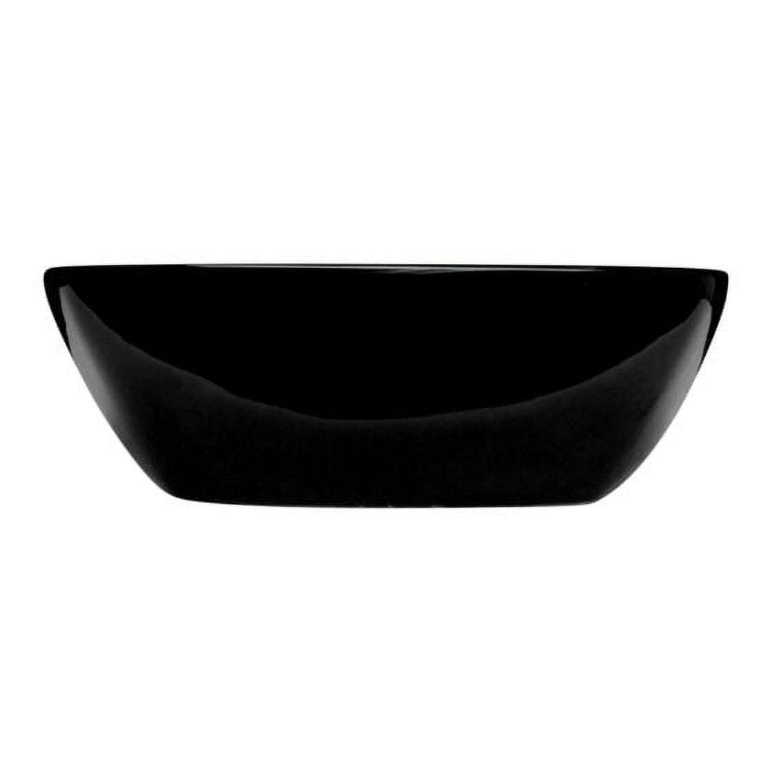 Rok Tulip Square Shaped Vessel Bathroom Sink, Drop-in 16-1/2" x 16-1/2", Black Porcelain
