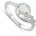 thumbnail image 4 of CHOOSE YOUR COLOR White CZ White Simulated Opal Wholesale Ring .925 Sterling Silver Band Female Size 9, 4 of 4