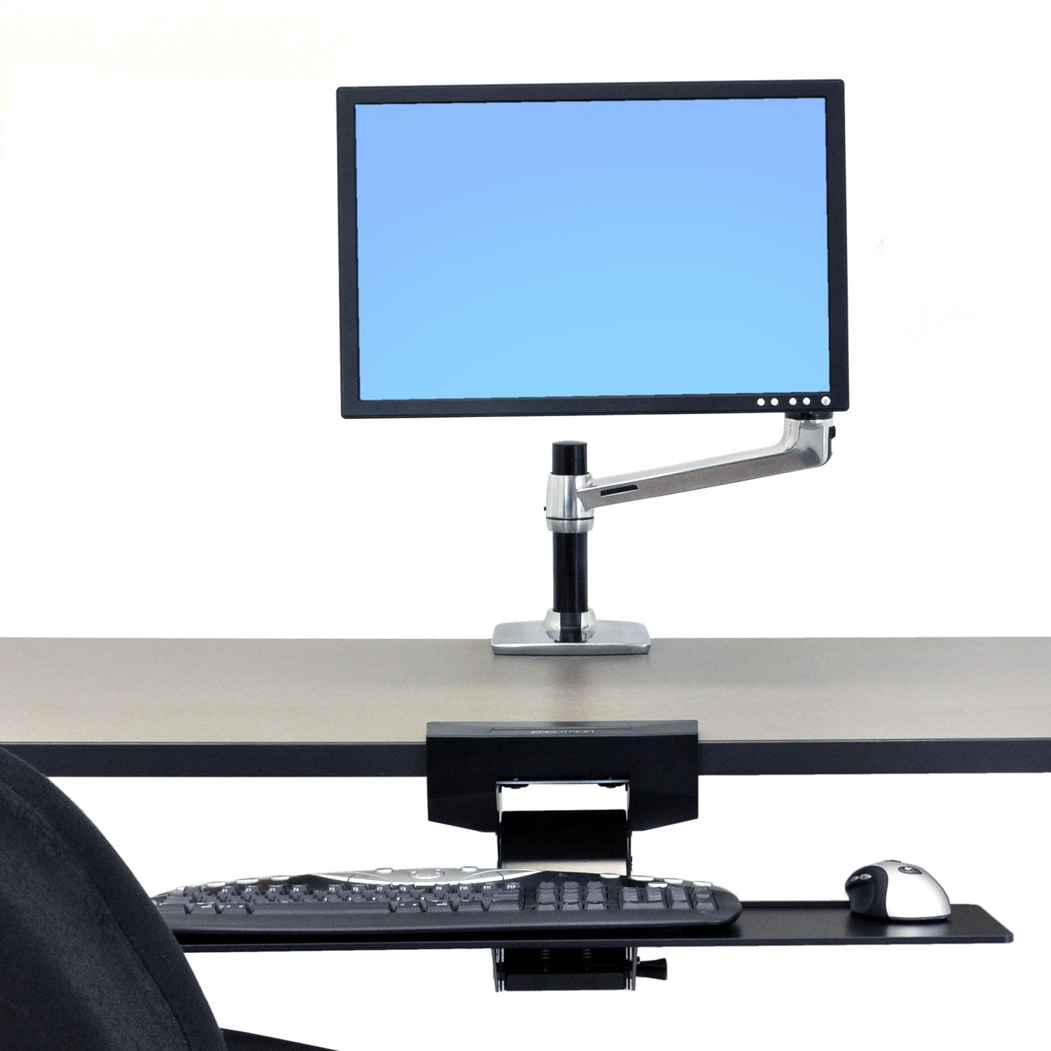 Ergotron Neo-Flex Adjustable Ergonomic Arm Underdesk Mount Keyboard Tray, Black
