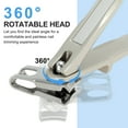 thumbnail image 2 of Unique Bargains 360° Rotating Wide Jaw Nail Clippers for Seniors Toe Nail Clippers for Thick Nails Effortless Cutting Long Handle Fingernaill Clippers Nickel, 2 of 8