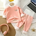 thumbnail image 2 of Durtebeua Two Piece Outfits Girls Toddler Girls Clothes Fall Outfits Baby Pullover Sweatshirt Pants Set Kids Winter Sweatsuit Z02-Pink,18-24 Months, 2 of 5