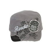 TopHeadwear Route 66 Distressed Cadet Cap - Teal