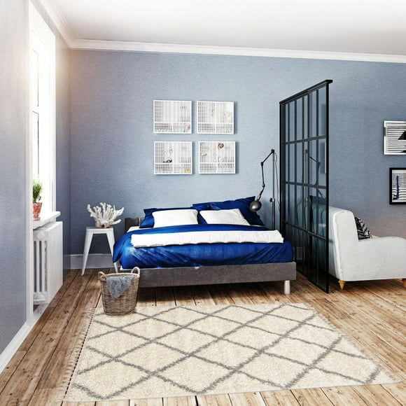 Tapis ECARPET Super Doux pour le Salon et la Chambre Grammercy Diamond Ivoire
