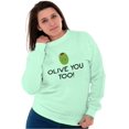 thumbnail image 5 of Olive You Love Pun Matching Couples Sweatshirt for Men or Women Brisco Brands S, 5 of 7