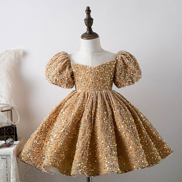 Fsqjgq Baby Girl Clothes Girl Dresses Size 10-15 Fashion Girls Dress Size 14  Yellow Toddler Kids Girls Cute Sequin Glitter Party Carnival Gown Princess Formal  Dress 80 - Walmart Business Supplies