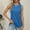 Blue, variant on Long Tank Tops For Women Sevevn Ladies' Loose Casual Solid Color Round Neck Slit Sleeveless Top Spaghetti Strap Tank Top